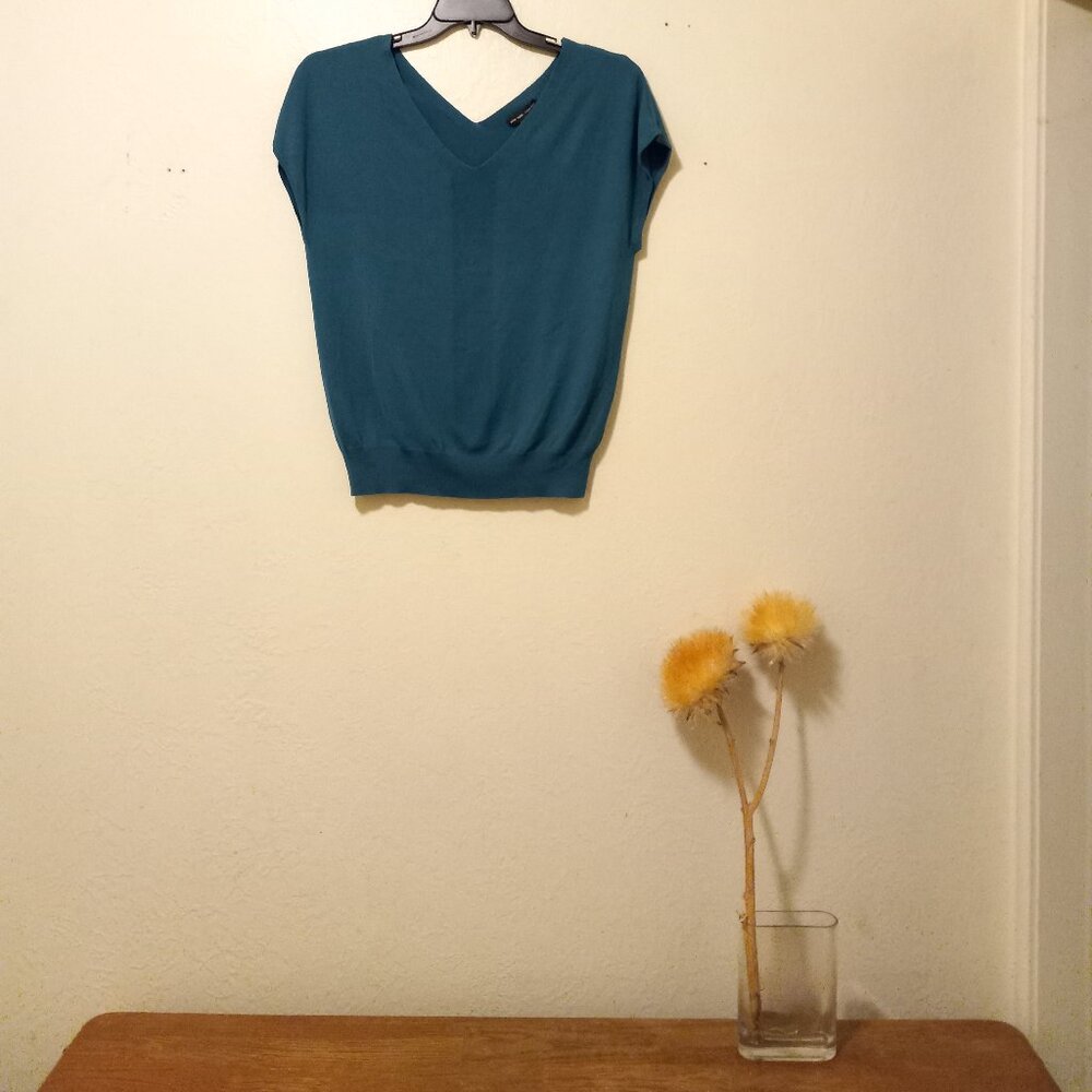 NWT Oversized Silk Blend Knit Short Sleeve Sweater Capsule Minimalist Balletcore